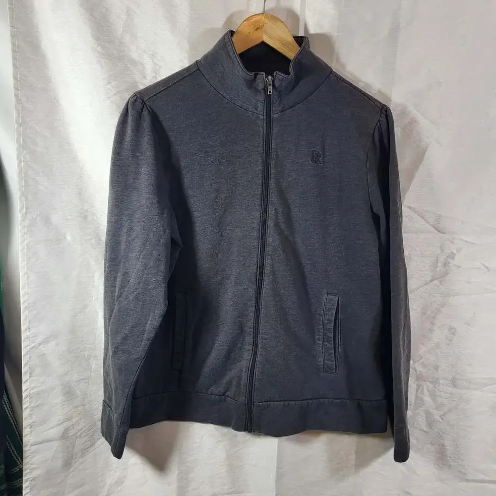 Banana Republic Grey Full Zip Mock Neck Fleece Jacket, XL